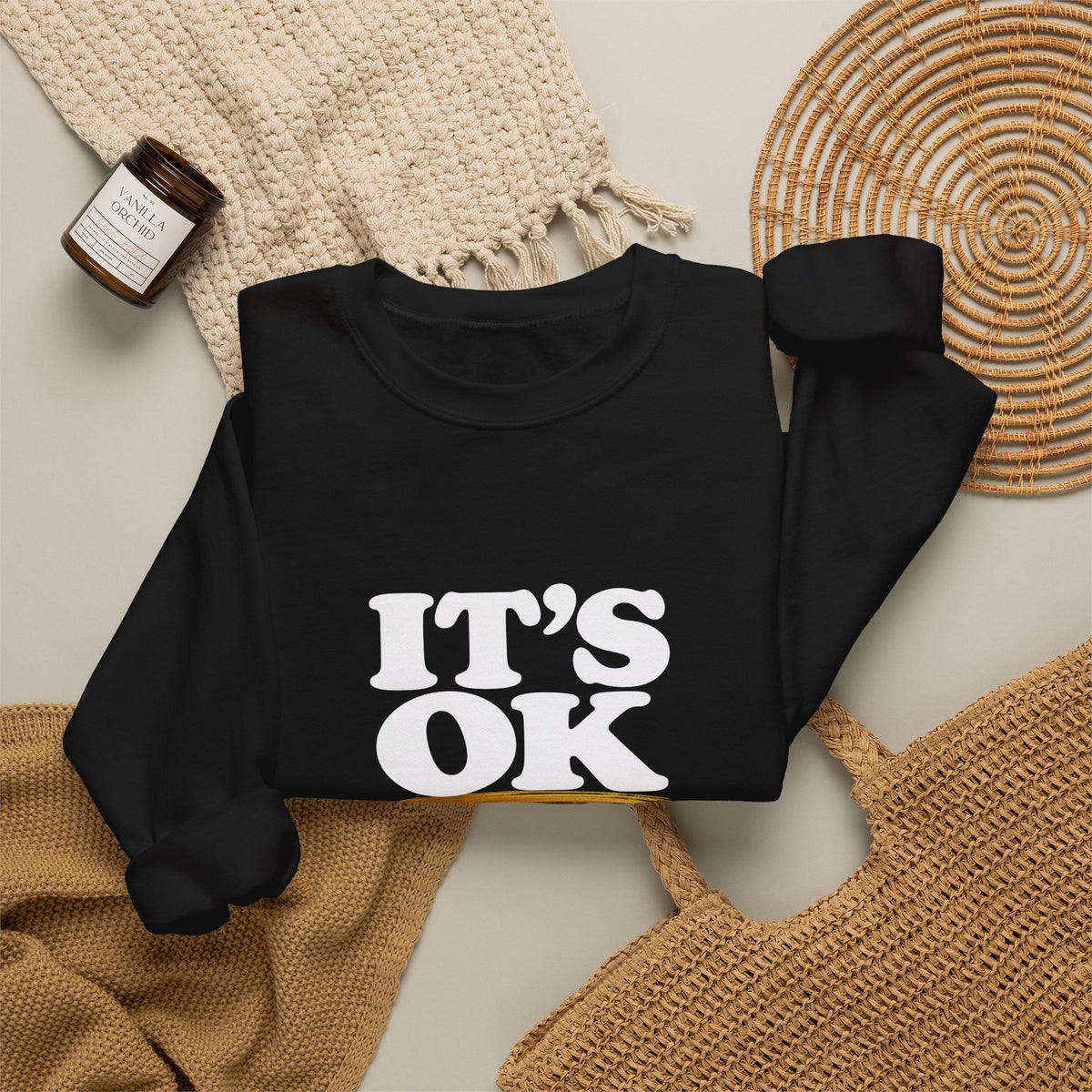 It's OK Sweatshirt — Matthew 5:11 Inspirational Crewneck